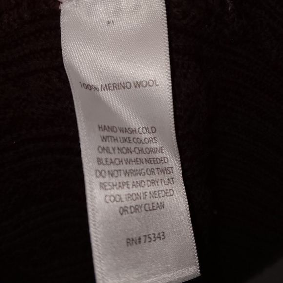 Tahari women's open cardigan sweater size M burgundy red 100% merino wool - Picture 3 of 5